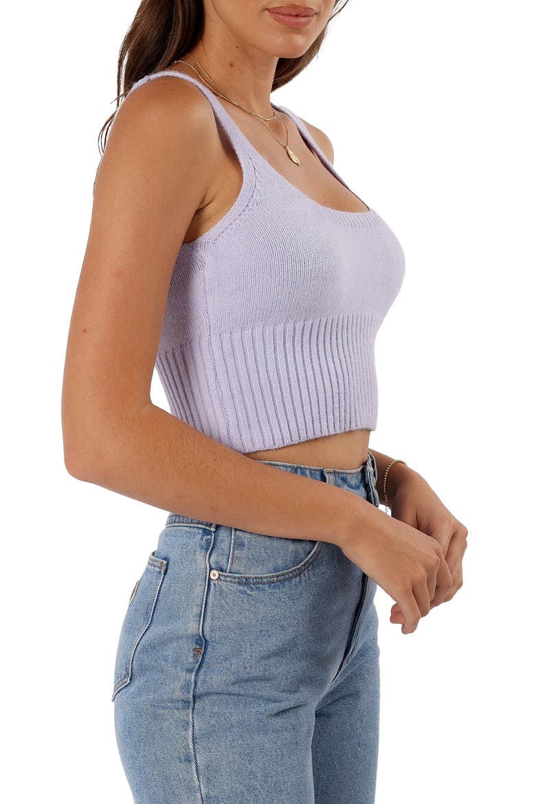 Isabel Crop Sweater Tank, Alternate, color, LILAC