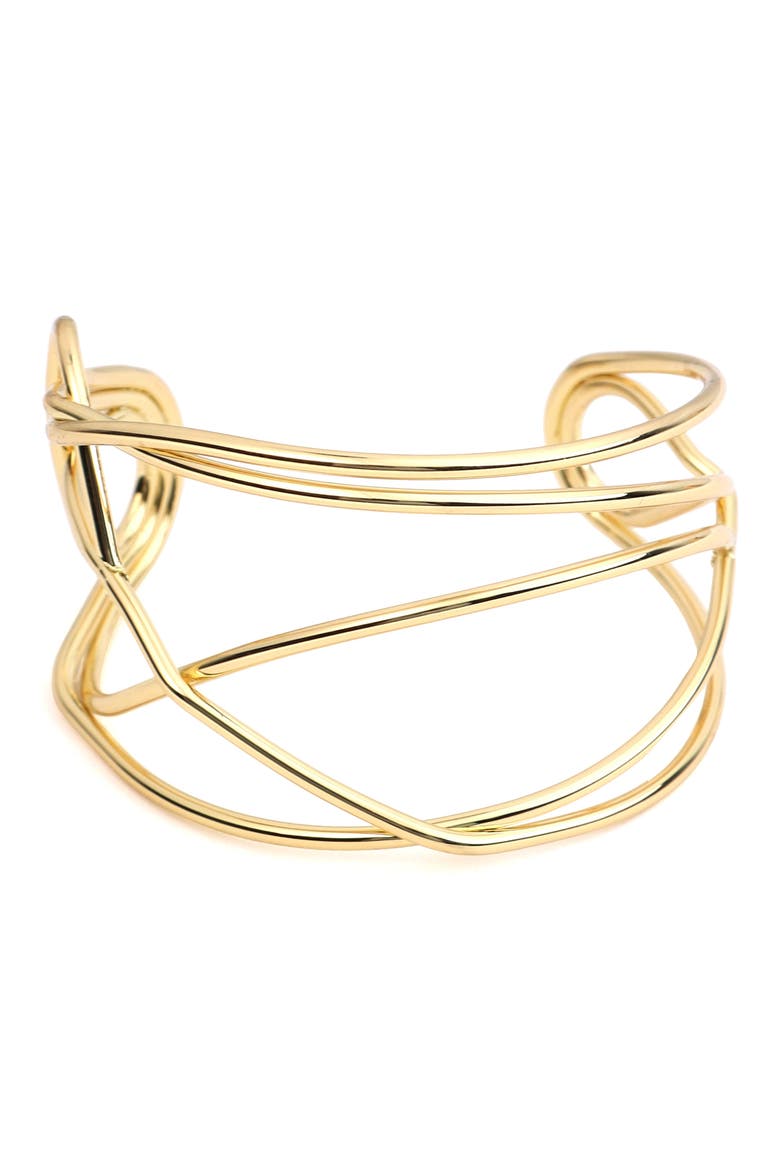 Open Wire Cuff Bracelet, Main, color, GOLD