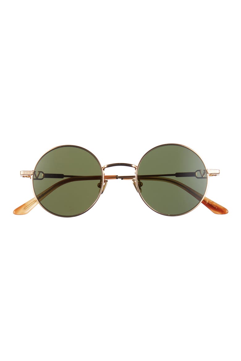 54mm Round Sunglasses, Main, color, GOLD GOLD GREEN