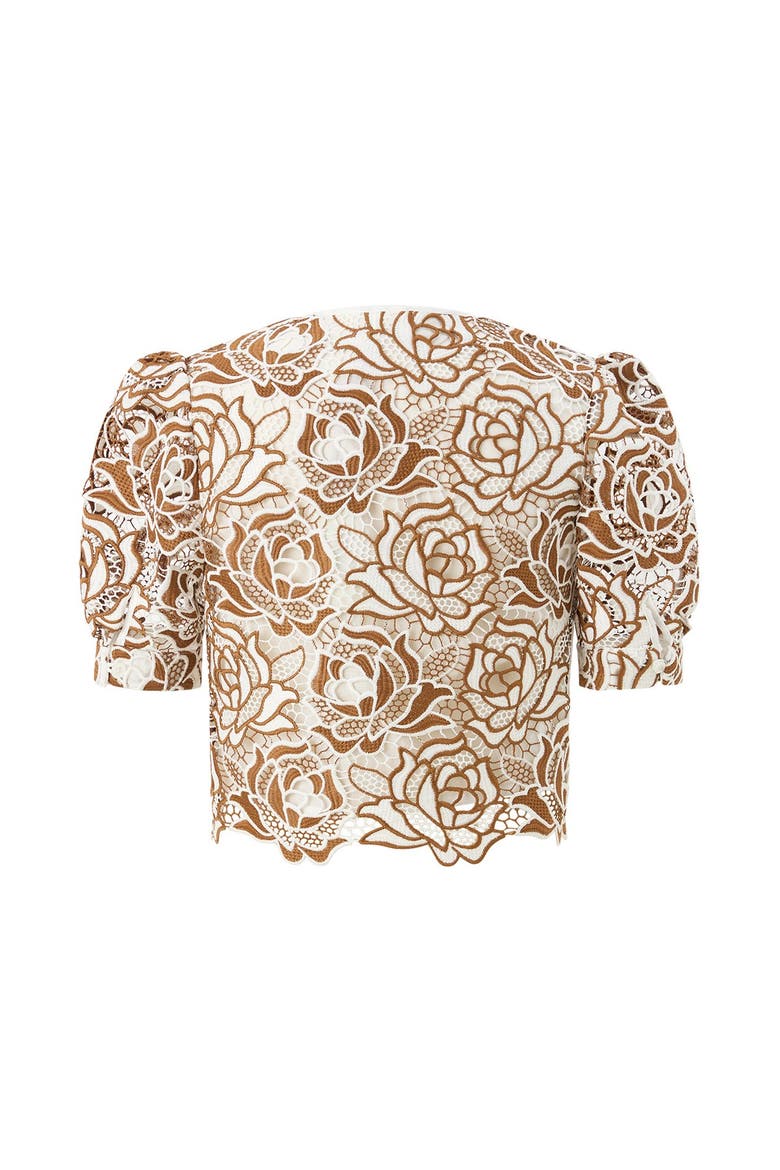 Kimberly Embroidered Jacket, Alternate, color, Ivory/Tan