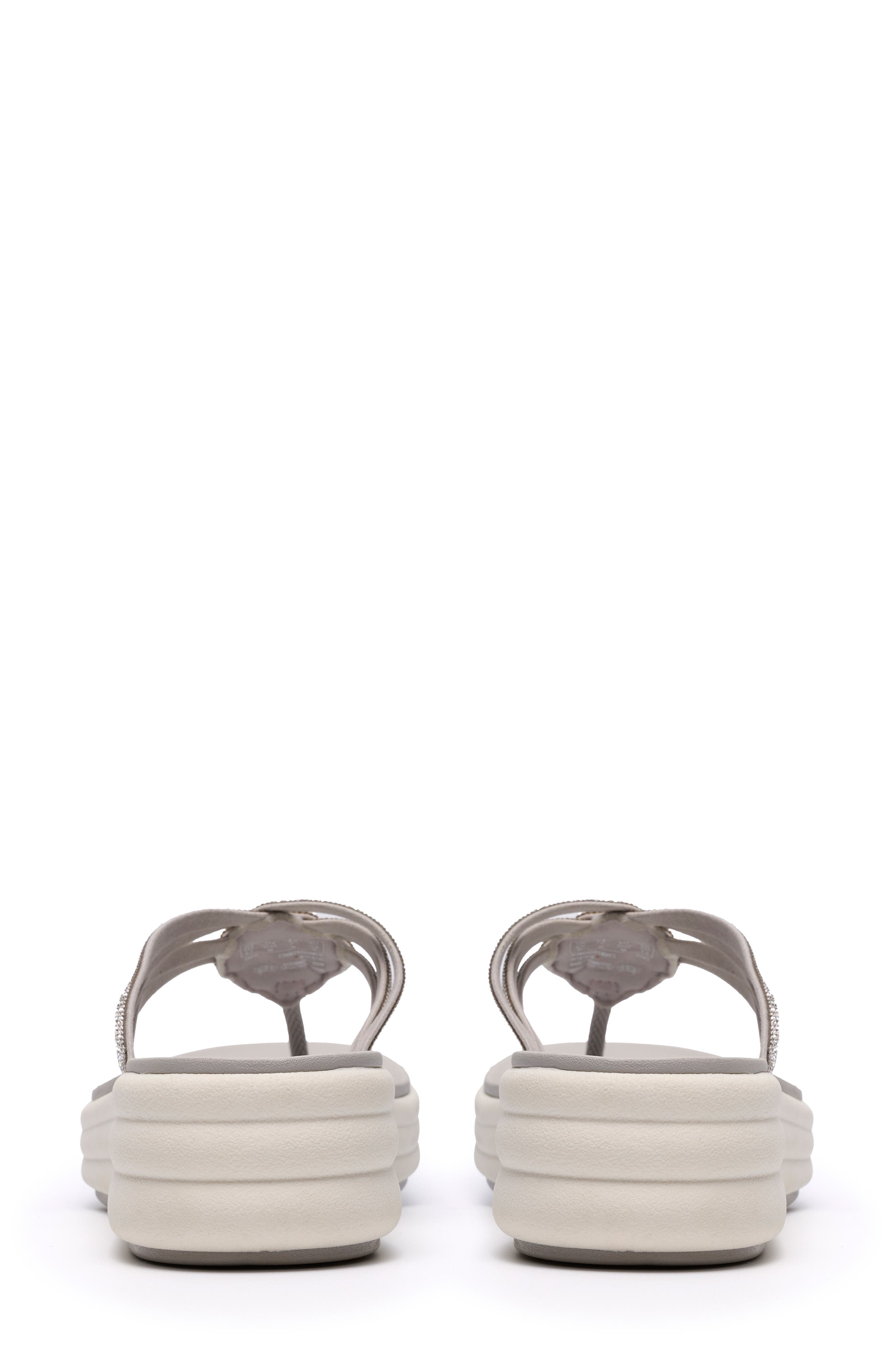 Clarks<sup>®</sup> Drift Gem Wedge Flip Flop, Alternate, color, Silver