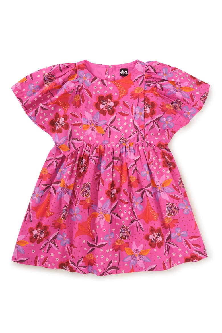 Butterfly Sleeve Twirl Dress, Main, color, Brazilian Painted Floral