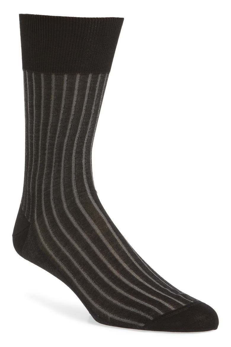 Shadow Cotton Socks, Main, color, BLACK/ GREY
