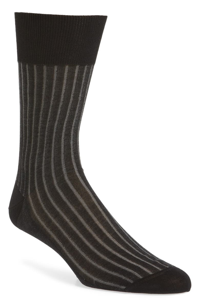 Falke Shadow Cotton Socks, Main, color, Black/ Grey