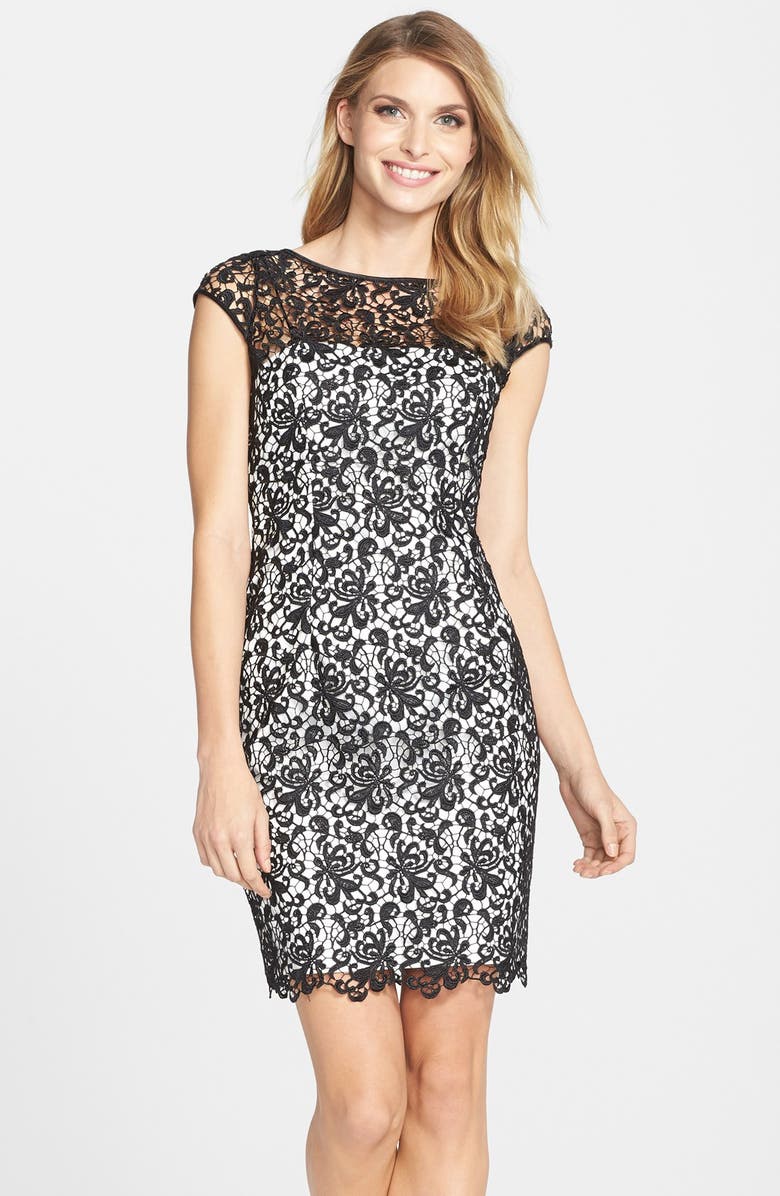 Adrianna Papell Lace Shift Dress, Main, color,