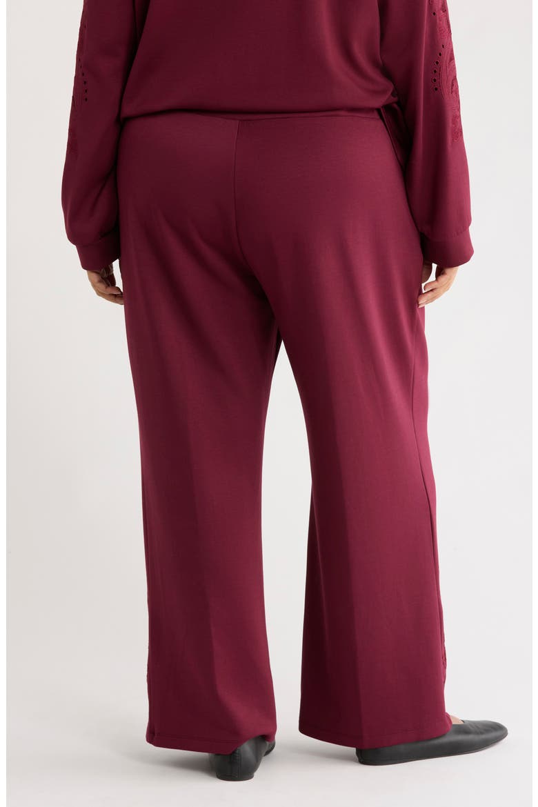 Novelty Scuba Knit Pants, Alternate, color, RAISIN
