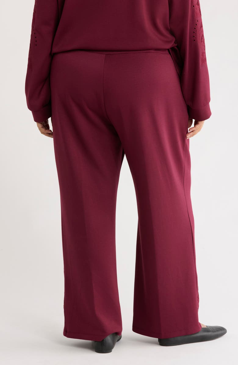 RUBY RD Novelty Scuba Knit Pants, Alternate, color, Raisin