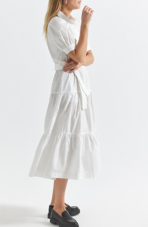 Derek Lam 10 Crosby Buffy Short Sleeve Cotton Utility Dress In White
