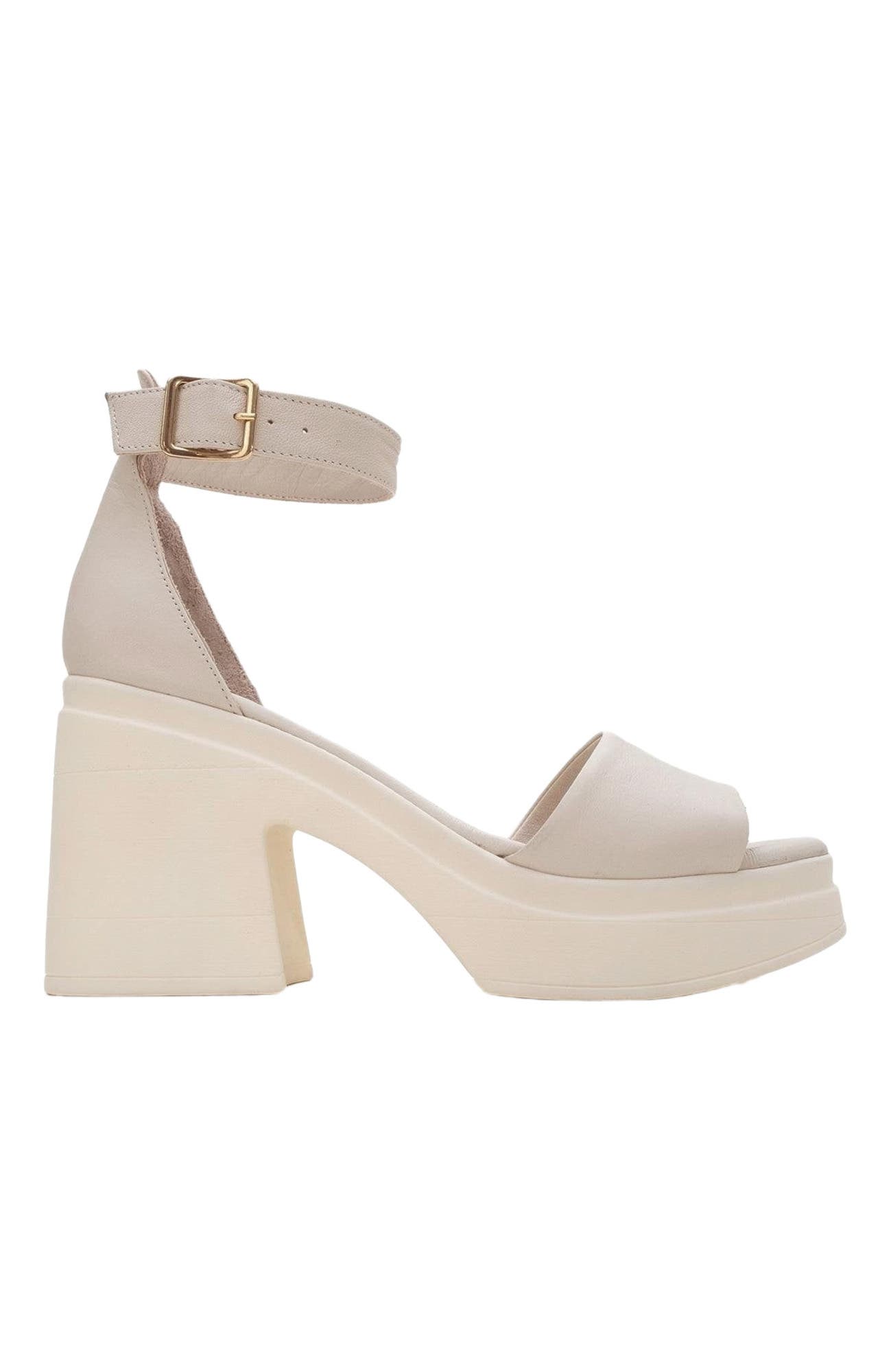 Margot Leather Platform Sandal, Alternate, color, Beige Leather