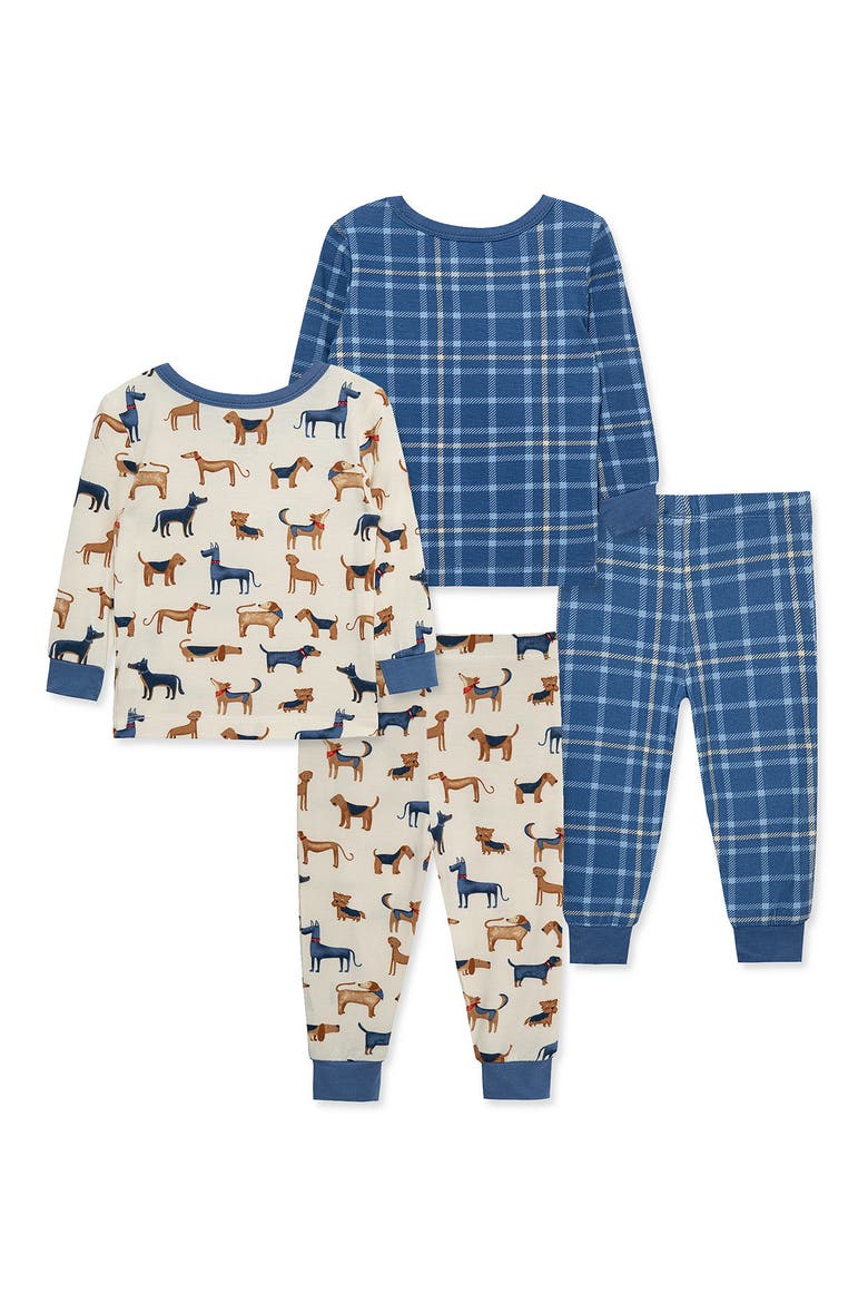 Kids' Puppies 4-Piece Pajama Set, Alternate, color, BLUE/ WHITE