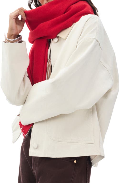 Rag & Bone Textured Cashmere Scarf In Red