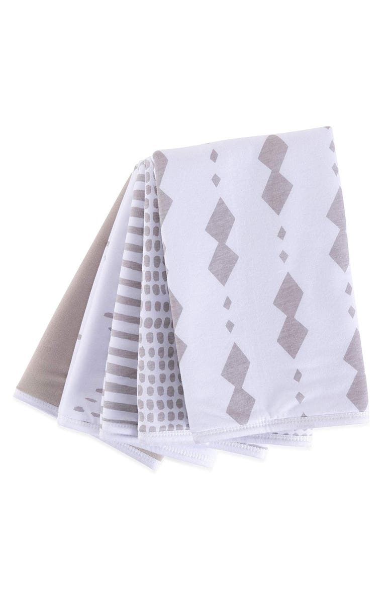 Ely's & Co. Baby Burp Cloths Reversible 5 Piece Set, Alternate, color, Taupe Collection