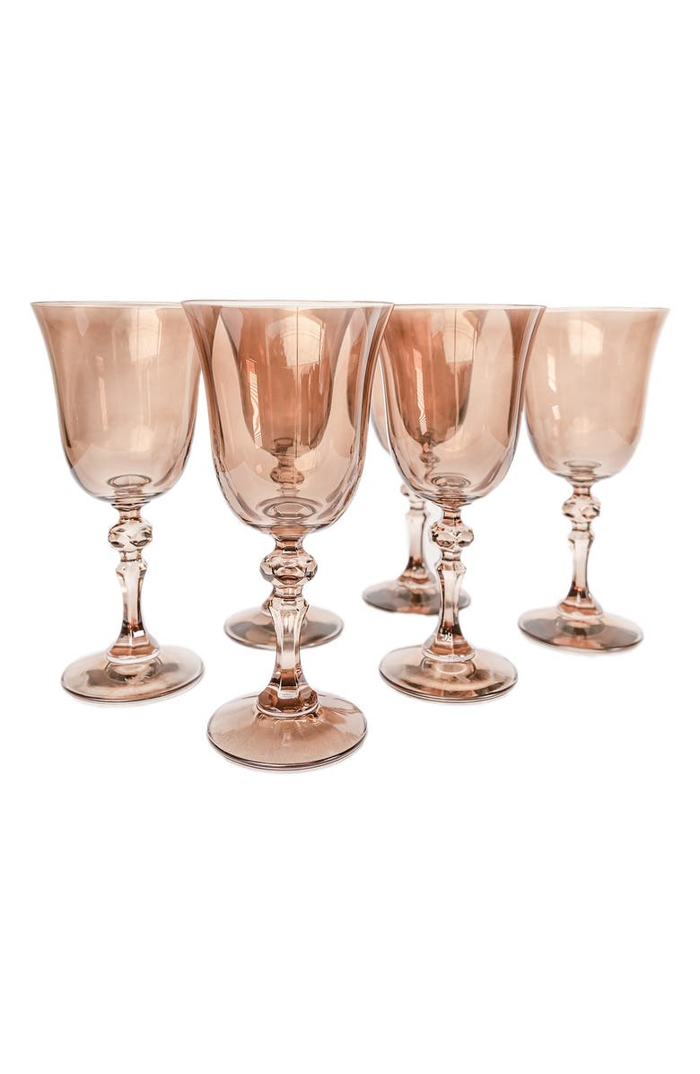 Estelle Colored Glass Set of 6 Regal Goblets, Main, color,