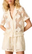 Steve Madden Sandra Fish Sheer Lace Camp Shirt