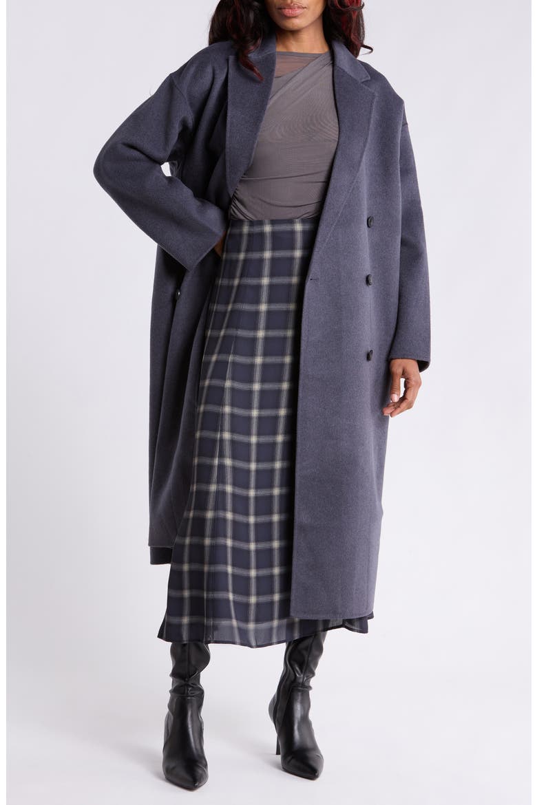 Alba Wool Blend Longline Coat, Main, color, FADED NAVY