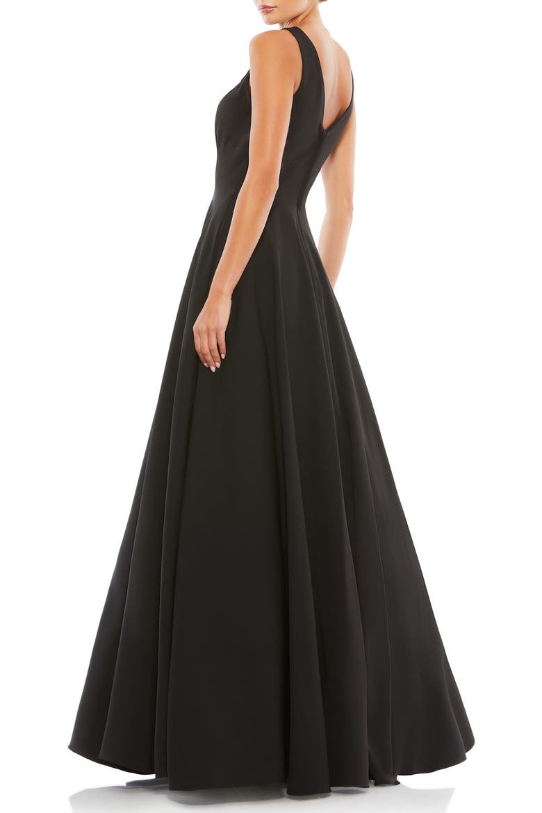 Classic Sleeveless A-Line Gown with Pockets, Alternate, color, BLACK