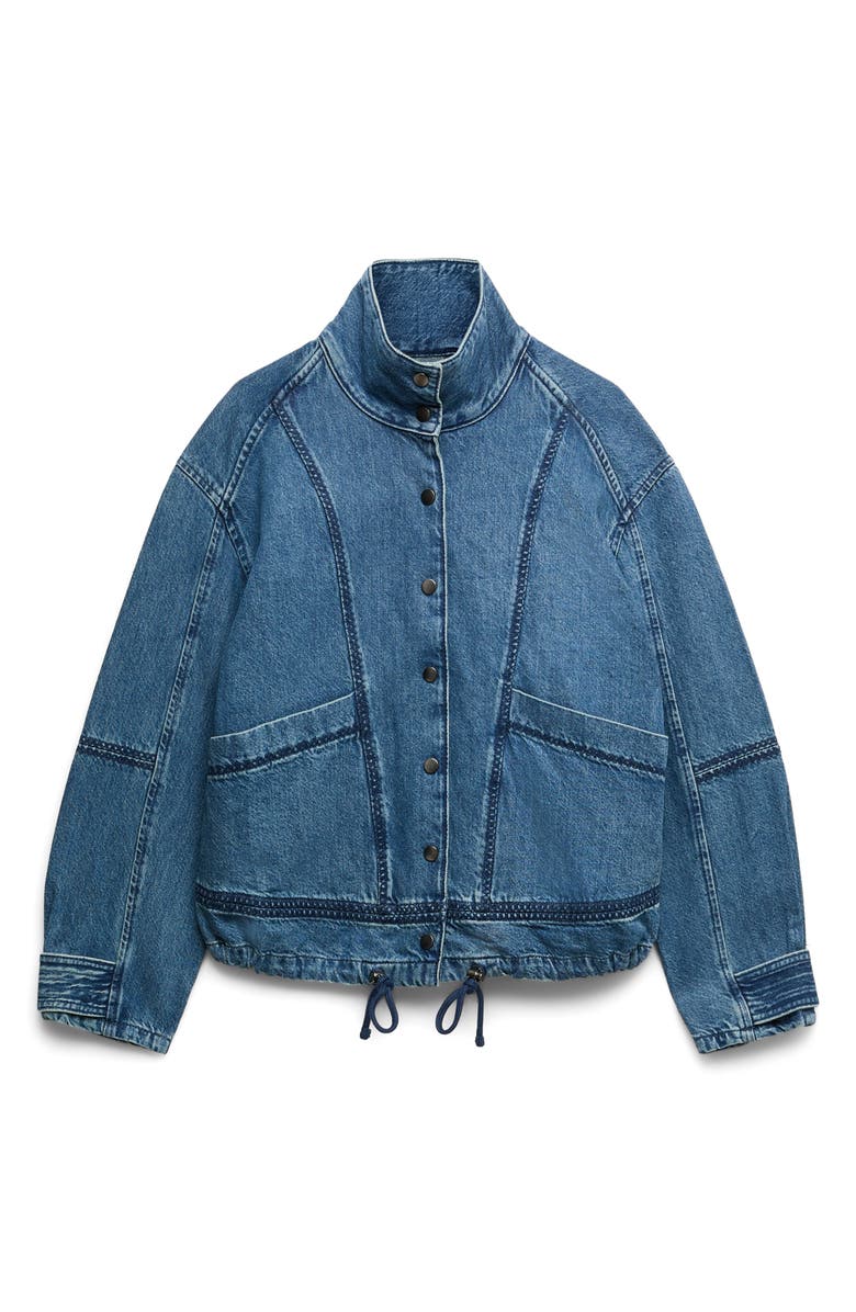 PER UNA BY M&S Denim Bomber Jacket, Main, color, Indigo Blue