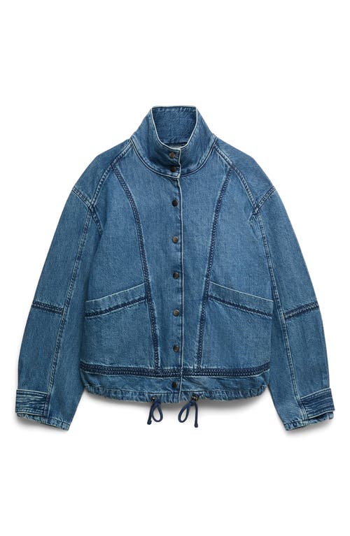 Per Una By M&s Denim Bomber Jacket In Blue
