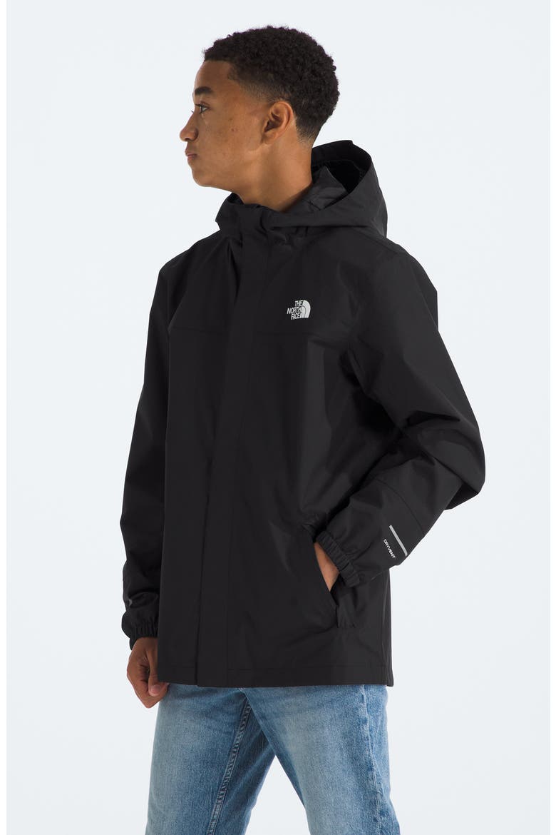 Kids' Antora Waterproof Rain Jacket, Alternate, color, TNF BLACK TNF BLACK
