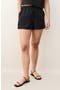 Linen Blend Drawstring Shorts