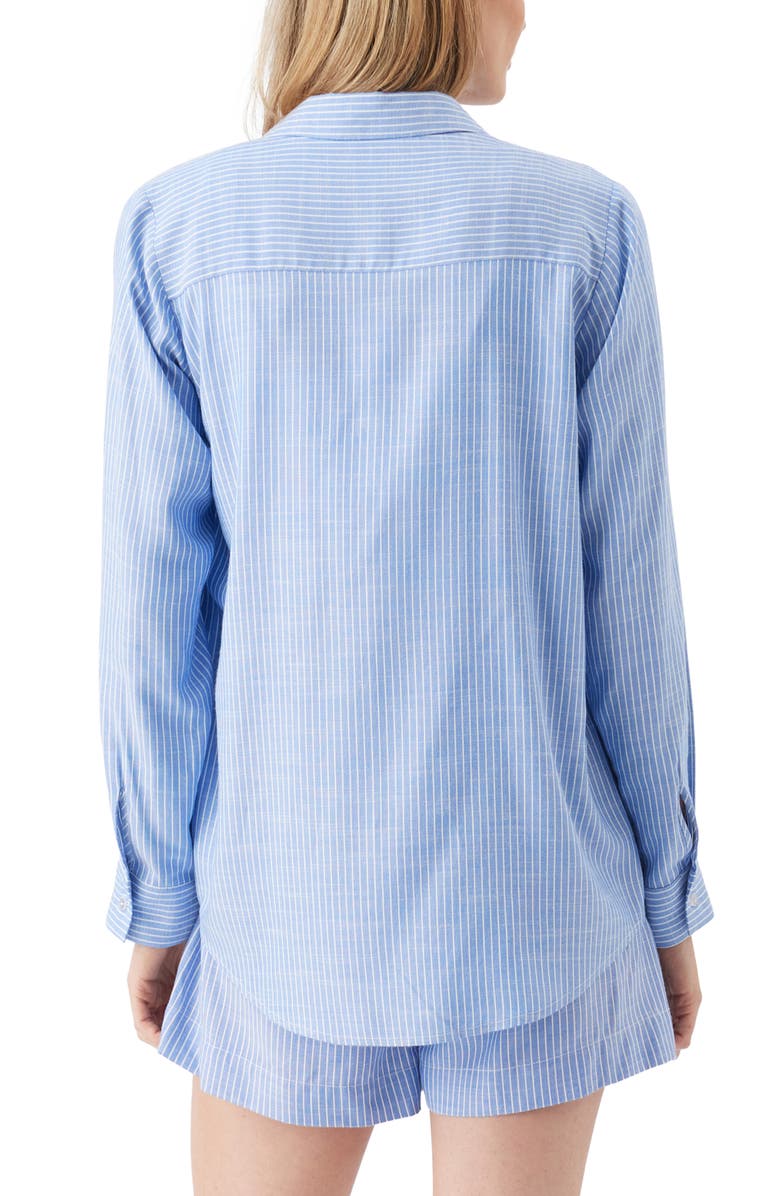 Ripe Maternity Abby Stripe Shirt, Alternate, color, Blue / White