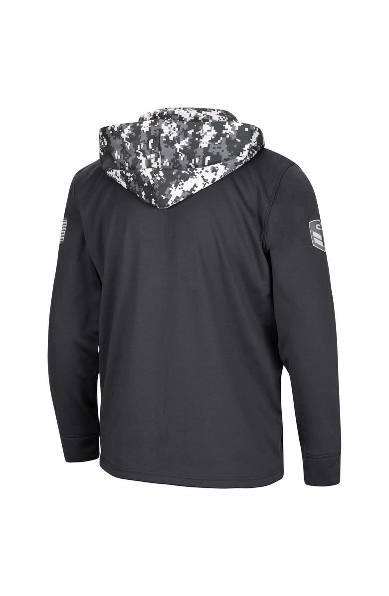 COLOSSEUM Men's Colosseum Charcoal Georgia Bulldogs OHT Military Appreciation Digital Camo Quarter-Zip Hoodie, Alternate, color, 