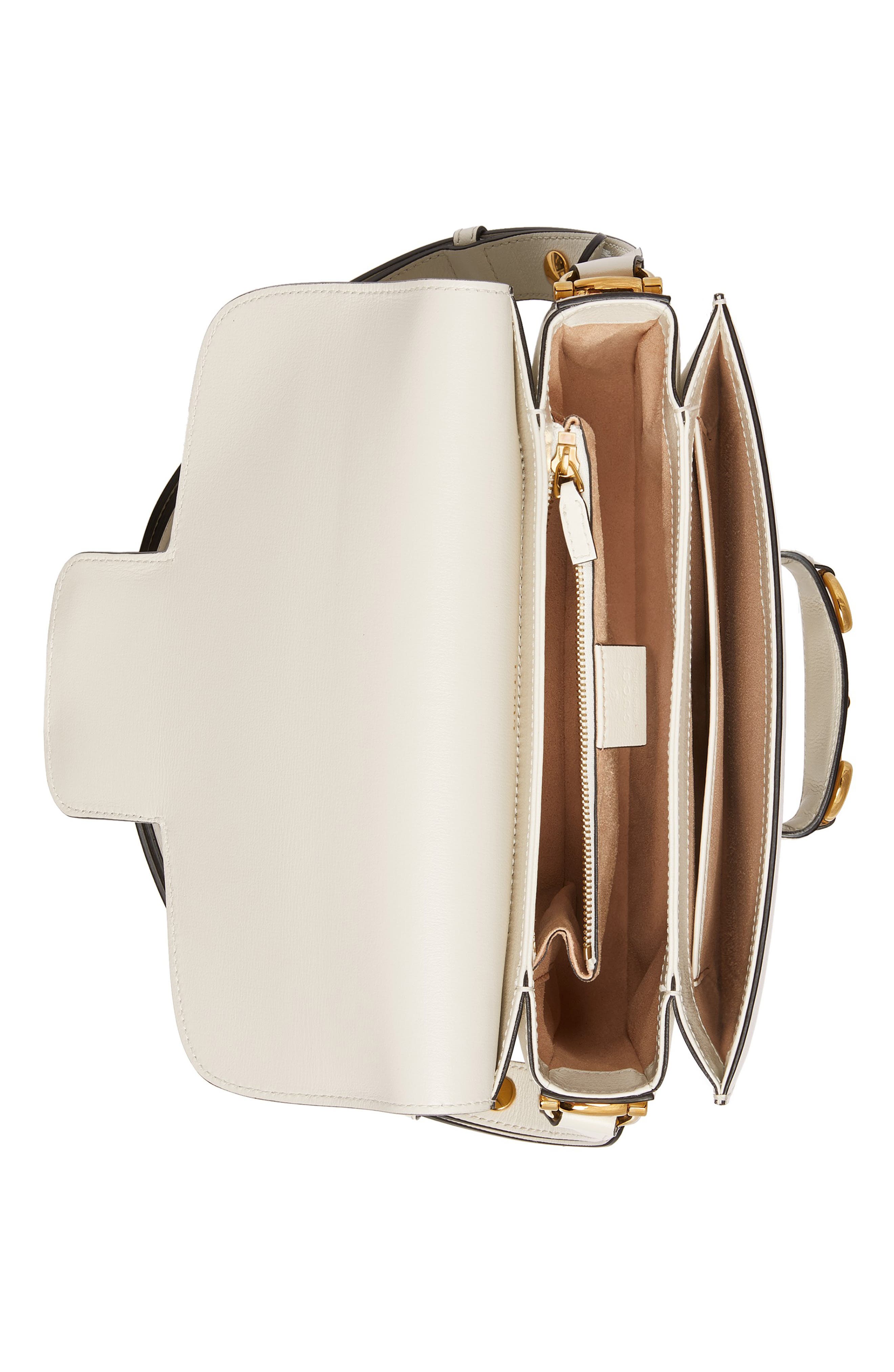 Small 1955 Horsebit Leather Shoulder Bag, Alternate, color, MYSTIC WHITE