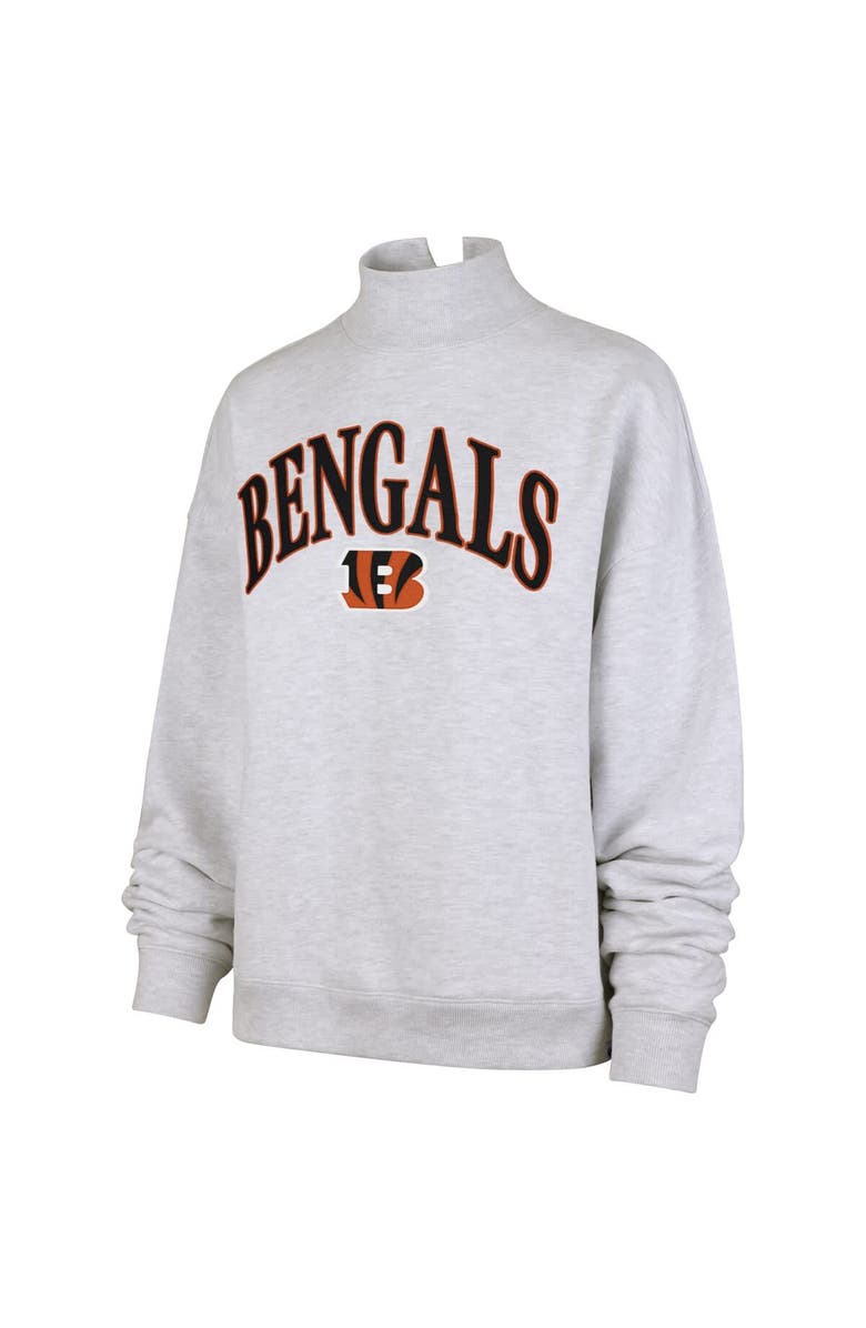 '47 Women's '47 Heather Gray Cincinnati Bengals Vantage Mock Neck Pullover Sweatshirt, Alternate, color, 
