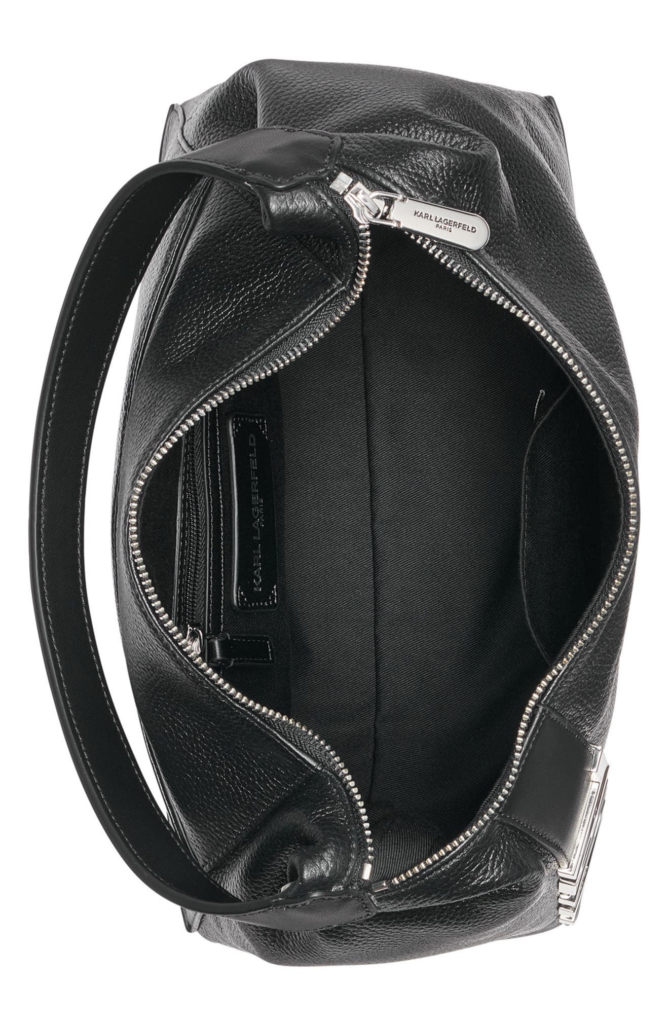 KARL LAGERFELD PARIS Lunette Hobo Leather Bag, Alternate, color, 