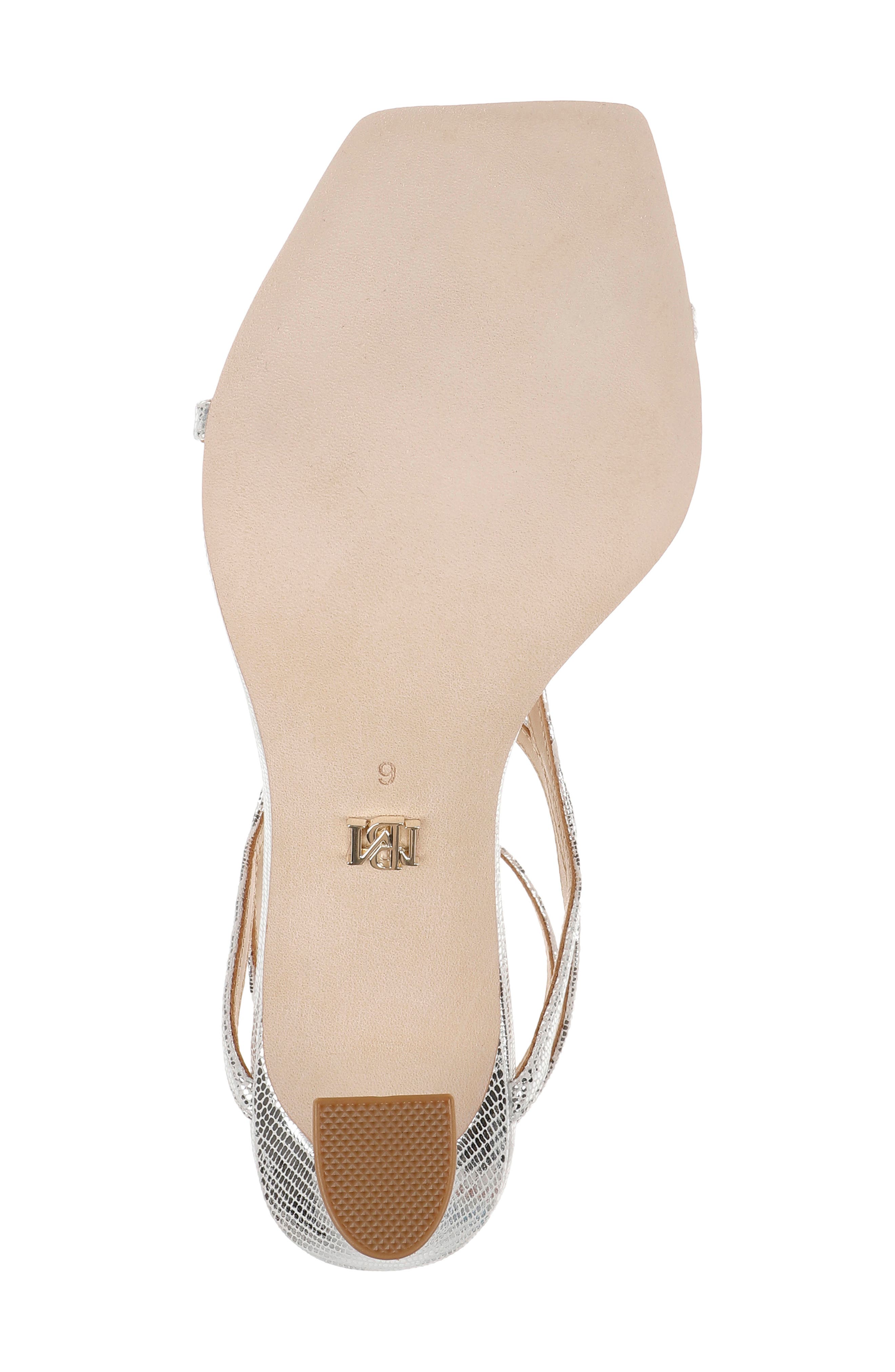 Badgley Mischka Collection Gianni Ankle Strap Sandal, Alternate, color, Silver Lizard