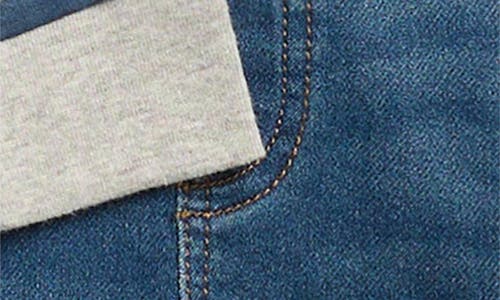 7 For All Mankind Kids' Faux Shearling Vest, Long Sleeve T-shirt & Jeans Set In Blue