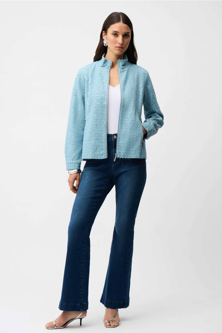 Denim Jacket With Allover Sequins, Alternate, color, Sky Blue