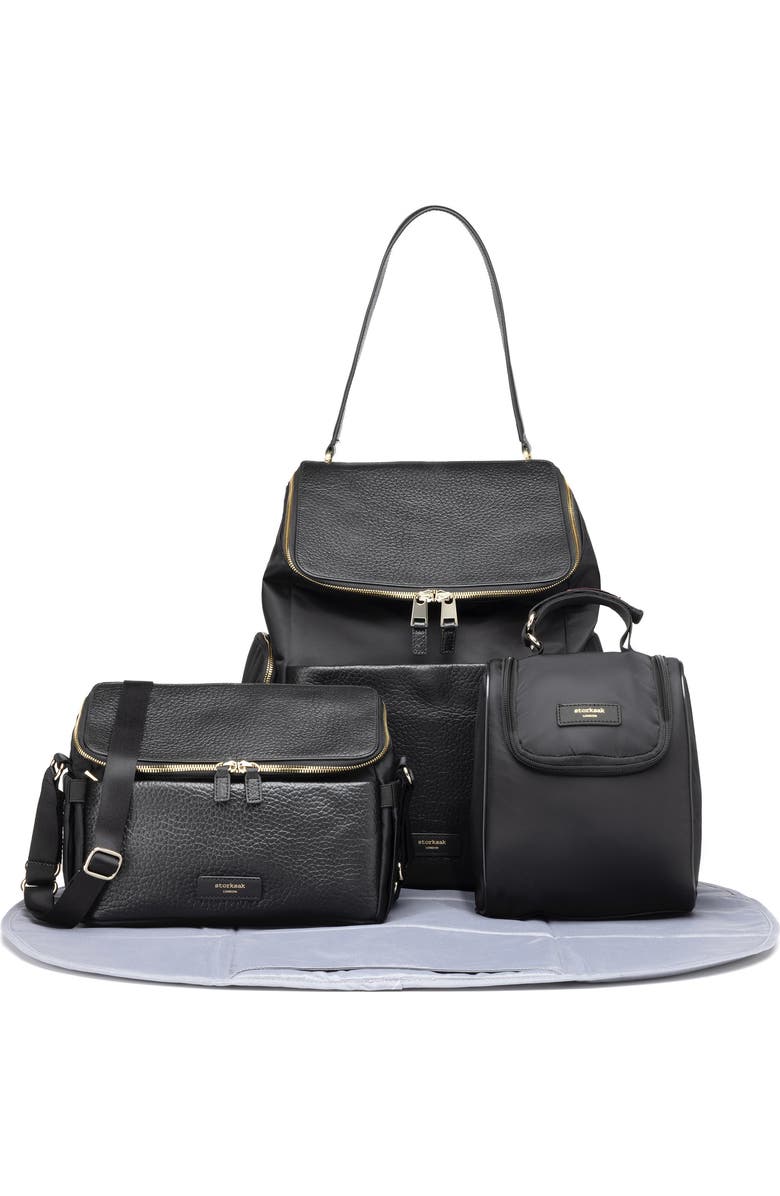 Storksak Alyssa Leather Diaper Backpack & Stroller Bag Bundle, Main, color,