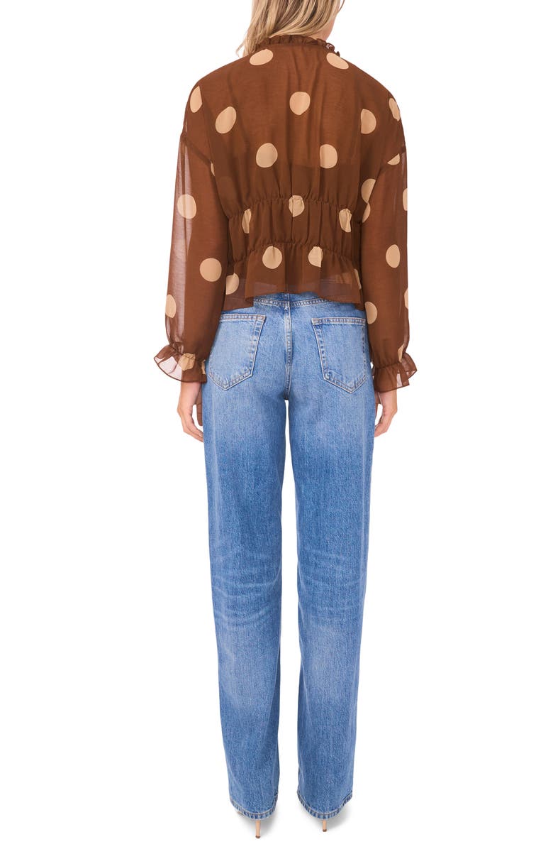 Parker Shirred Waist Button-Up Top, Alternate, color, Downtown Brown