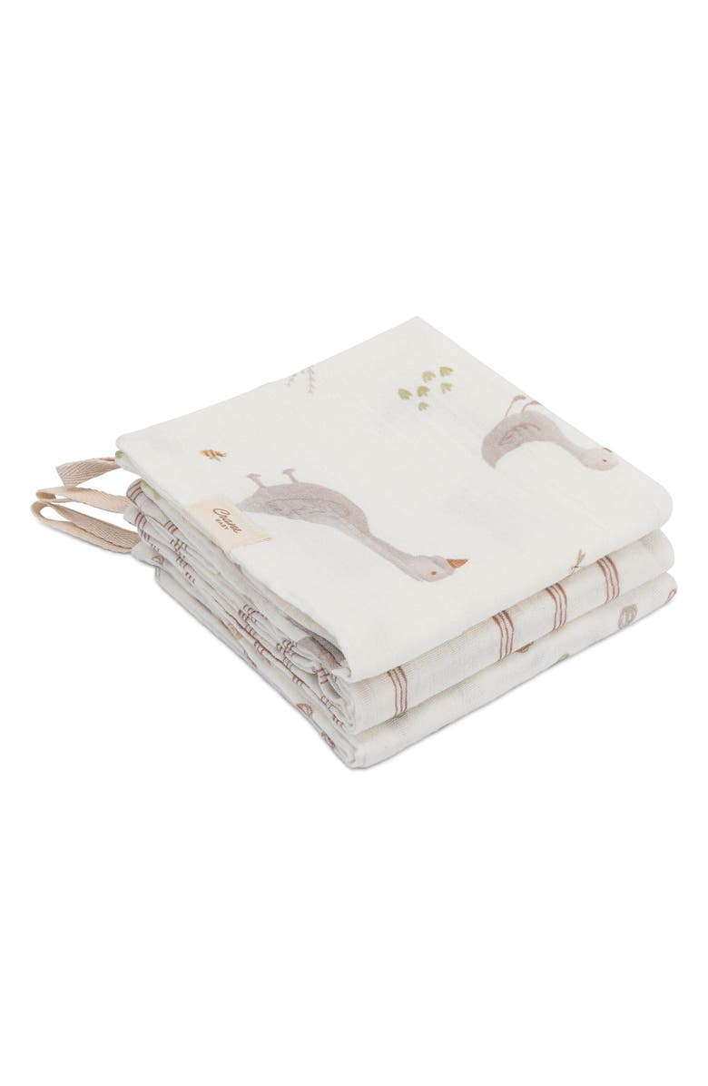 CRANE BABY Goose Assorted 3-Pack Washcloth & Hooded Bath Towel Set, Main, color, Beige