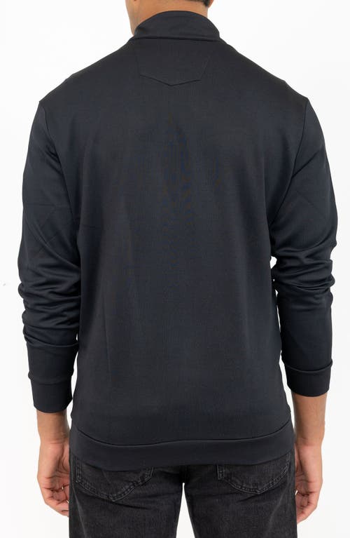 Pino By Pinoporte Casual Quarter Zip Pullover Sweater In Black