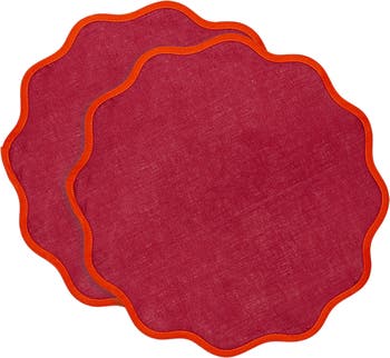 La DoubleJ Cloud Placemats Set Of 2 Rainbow Raspberry | Nordstrom