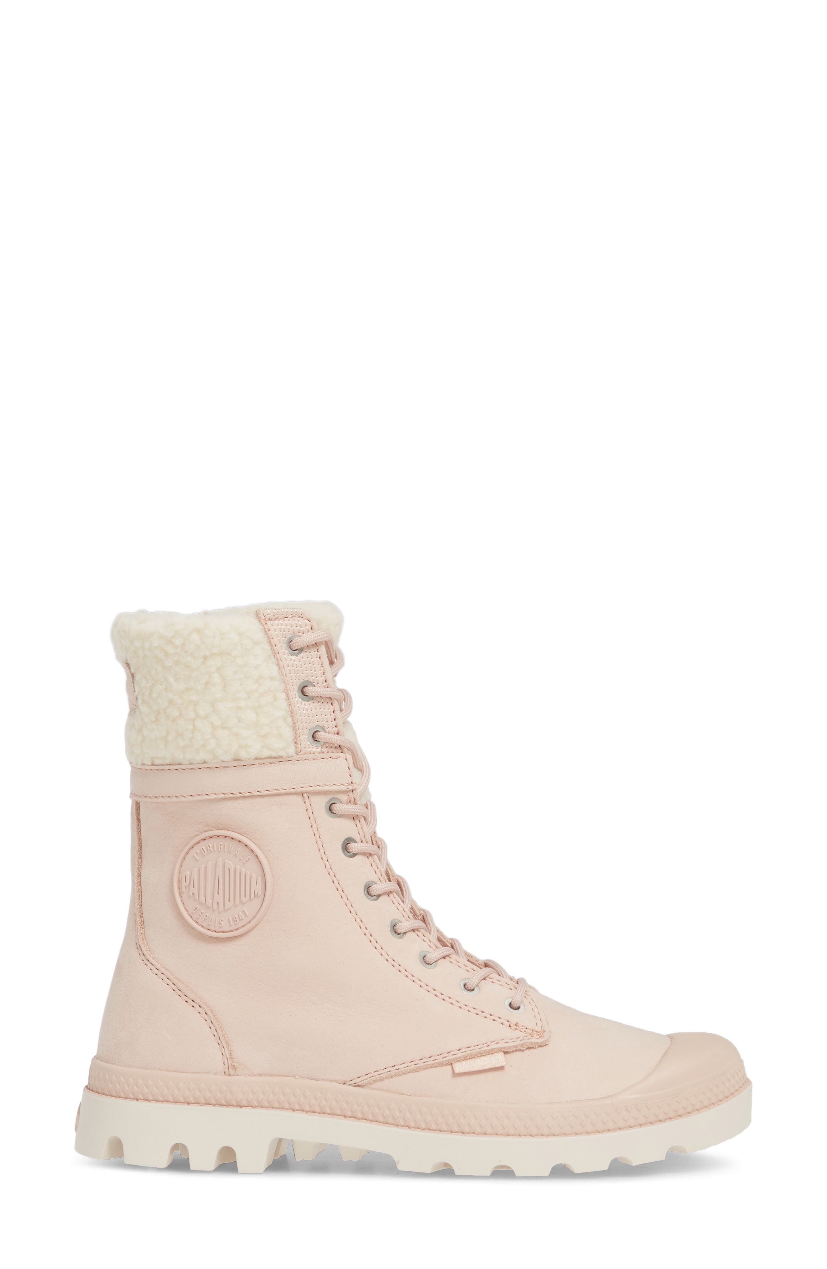 Baggy Pilot Faux Shearling Lined Boot, Alternate, color, ROSE DUST LEATHER