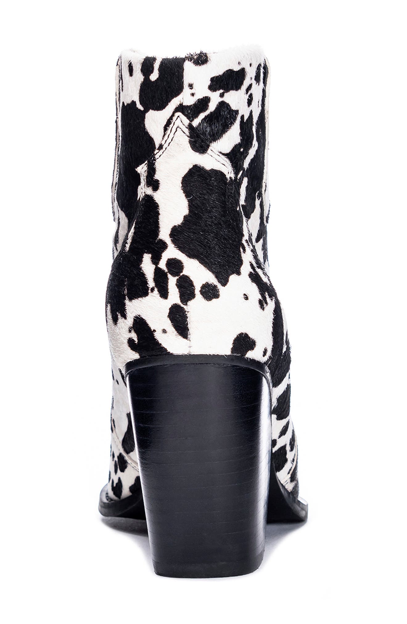 Chinese Laundry Bonnie Bootie, Alternate, color, Black/ White Cow Print