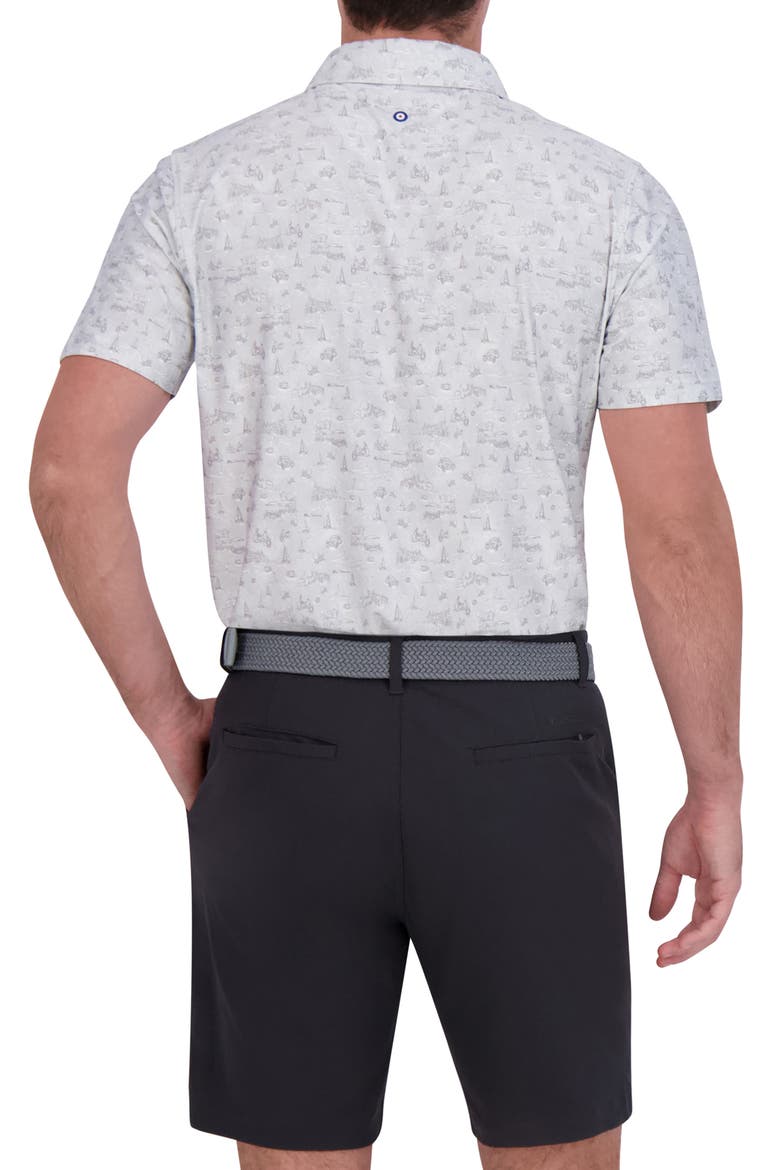 Amalfi Holiday Print Stretch Tech Polo, Alternate, color, LIGHT GREY