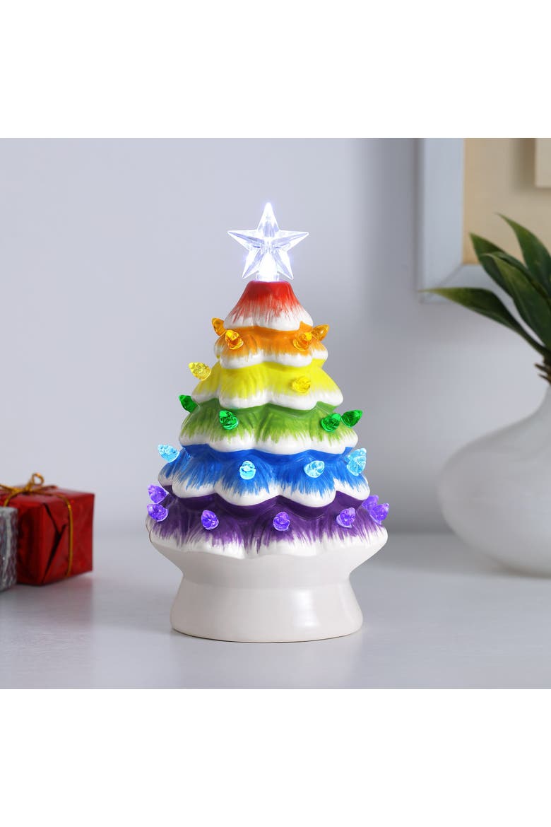 7 in. Nostalgic Ceramic Tree - Rainbow, Alternate, color, Multicolor