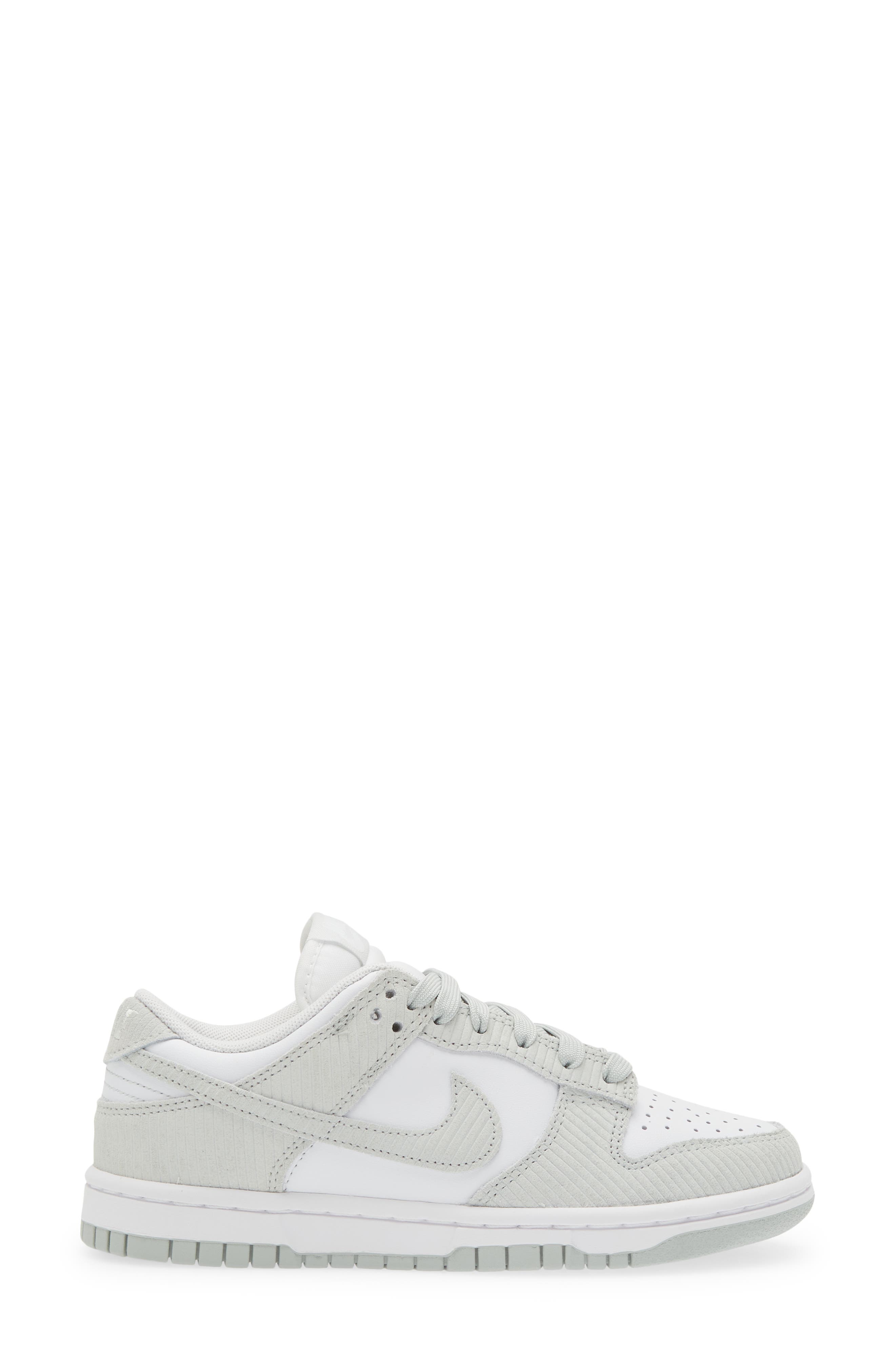 Dunk Low Sneaker, Alternate, color, WHITE/ LIGHT SILVER
