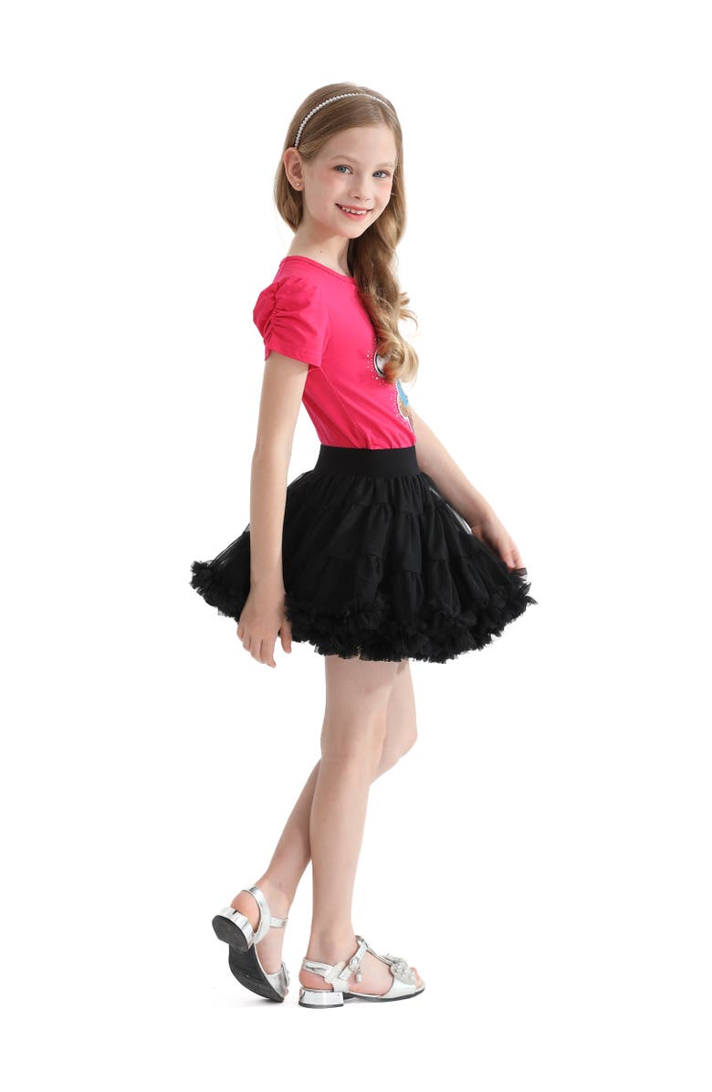 Mimi Tutu Bow Tulle Skirt, Alternate, color, Black