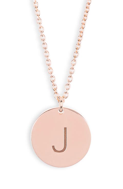 Initial Disc Pendant Necklace