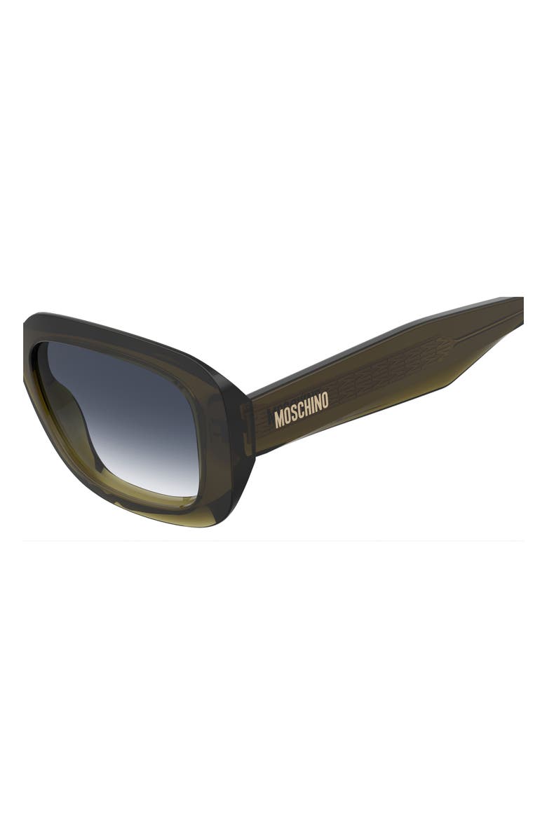 Moschino 54mm Gradient Rectangular Sunglasses, Alternate, color, Olive/ Dark Blue