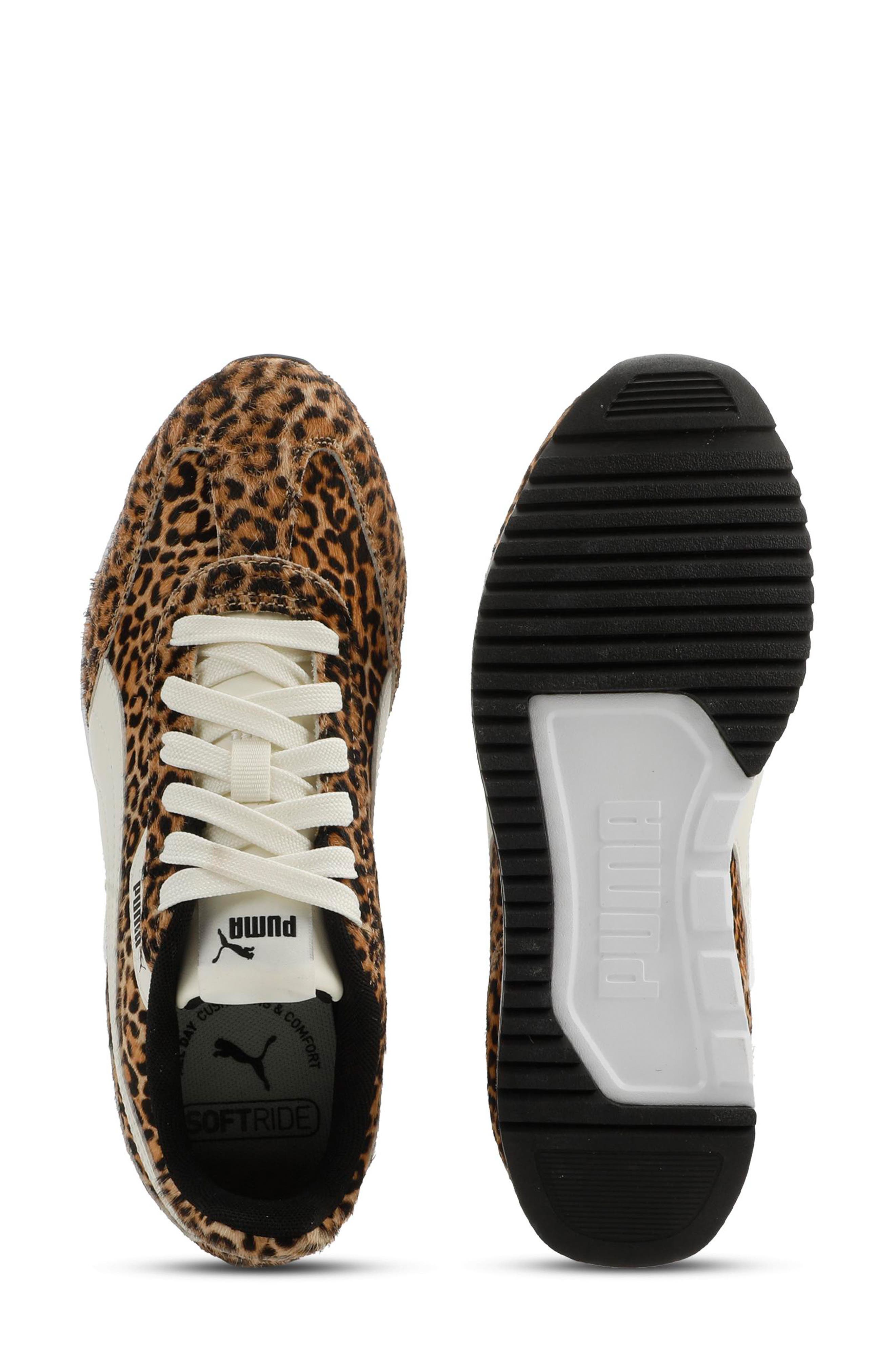 Softride St I-Win Leopard Genuine Calf Hair Sneaker, Alternate, color, PUMA BLACK/ WARM WHITE