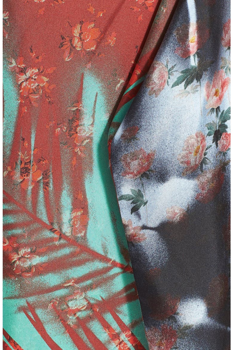 'Clemente' Print Silk Slipdress, Alternate, color, ROSES/ PALM MIX