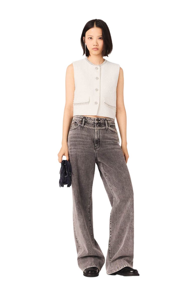 Beaded tweed jacket, Alternate, color, Ecru