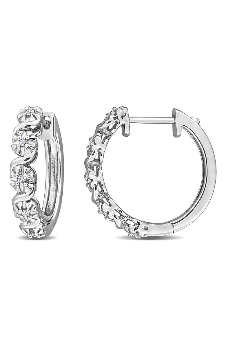 DELMAR Half Twist Diamond Hoop Earrings - 0.15ct., Main, color, 