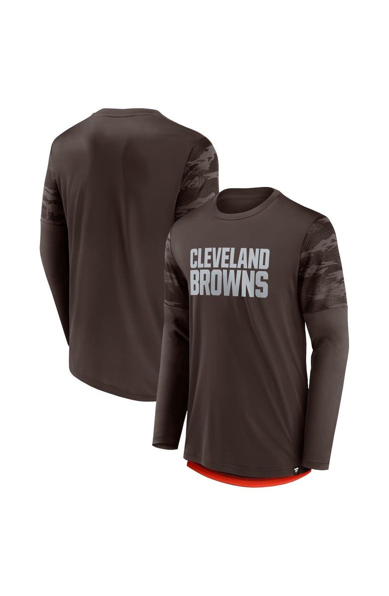 FANATICS Men's Fanatics Branded Brown/Orange Cleveland Browns Square Off Long Sleeve T-Shirt, Main, color, Brown